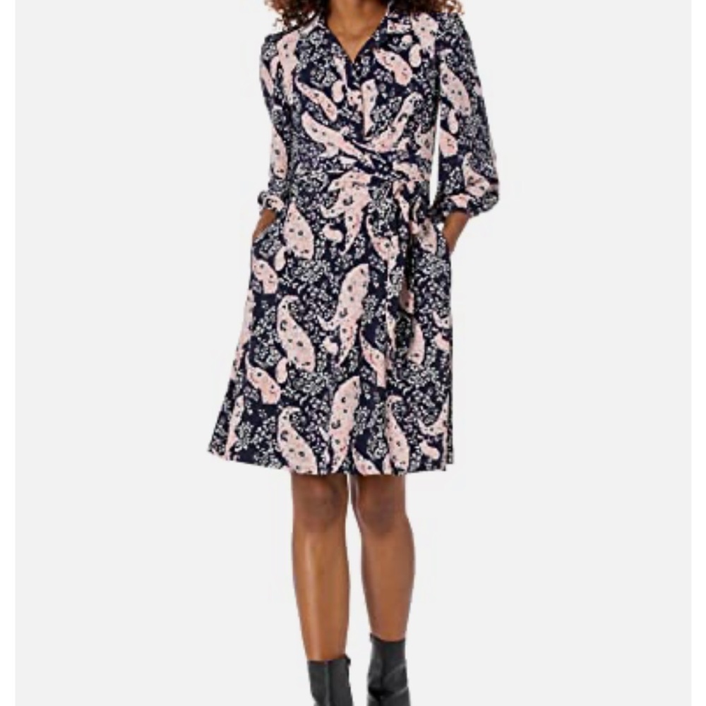 Vince Camuto Paisley Print Long Sleeve Dress